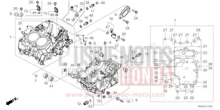 KURBELGEHAEUSE de Africa Twin DCT PEARL GLARE WHITE (NHB53H) 2021